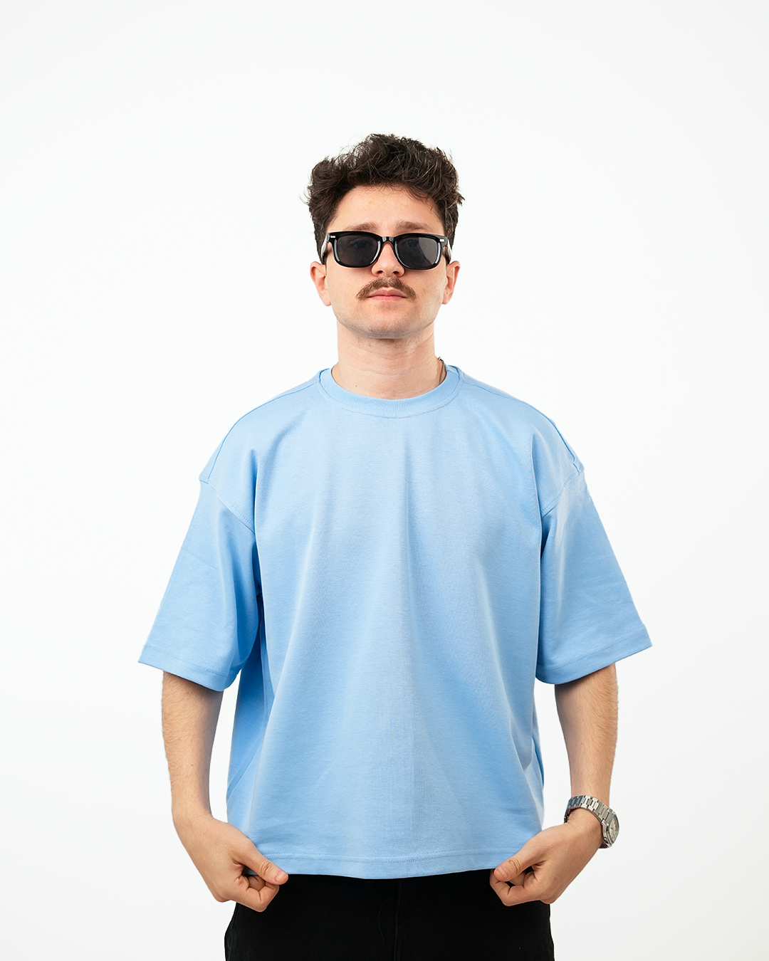 Wabar Boxy Fit T-Shirt – Sky Veil