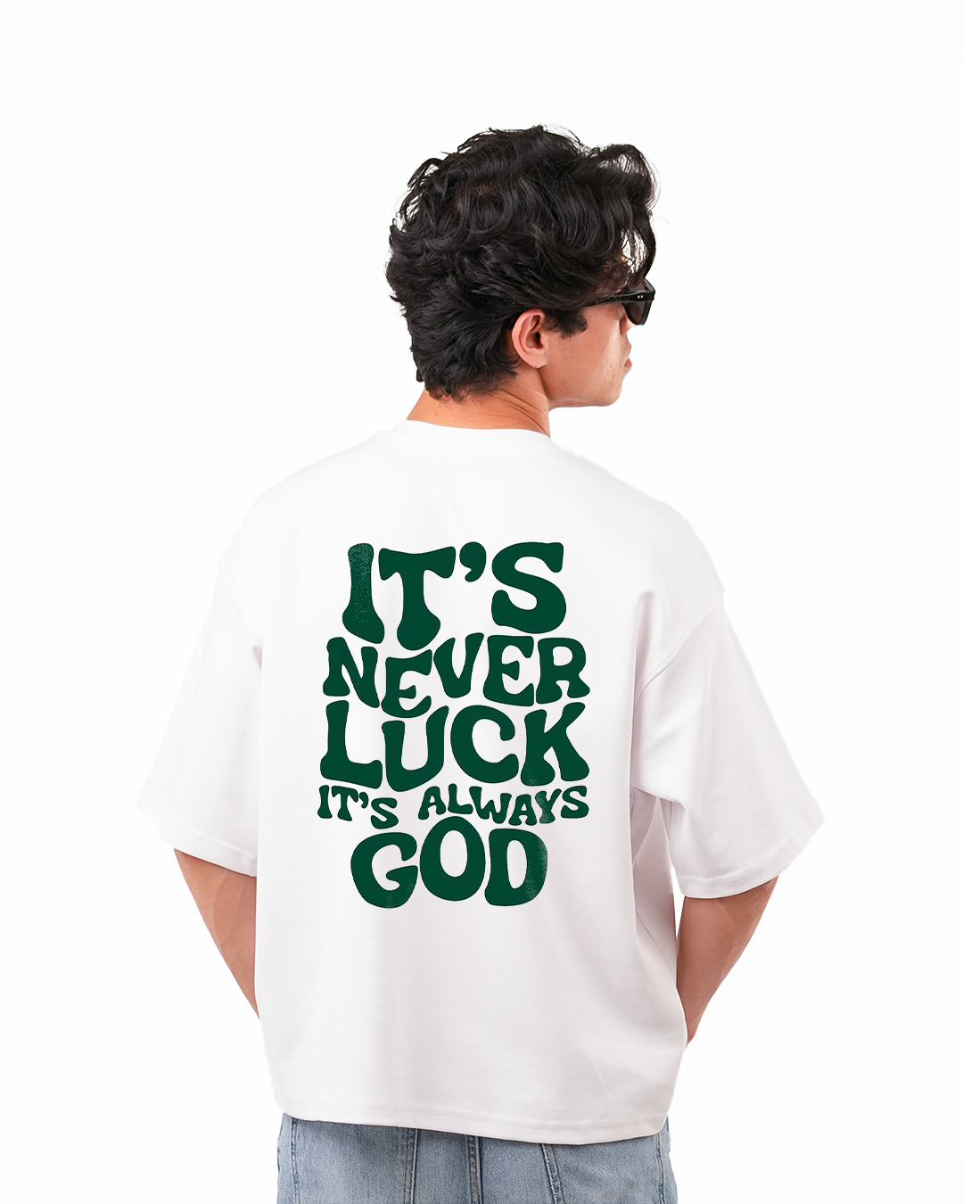 WABAR Printed Boxy T-Shirt – Always God (Royal Ivory)
