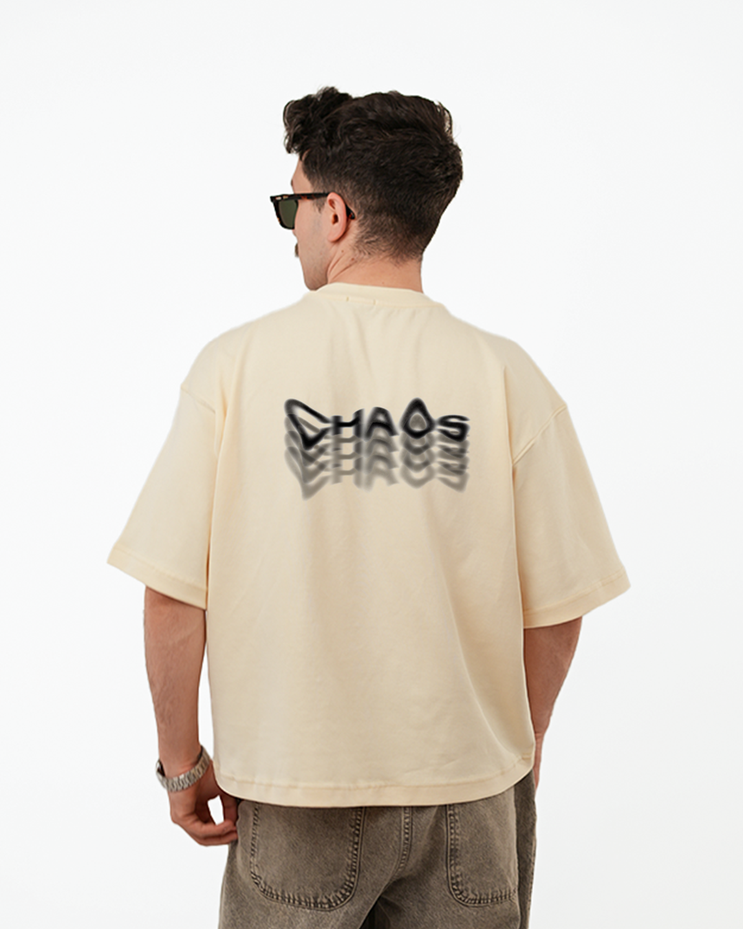 WABAR Printed Boxy T-Shirt – Stallion Motion (Sandstone Cream)