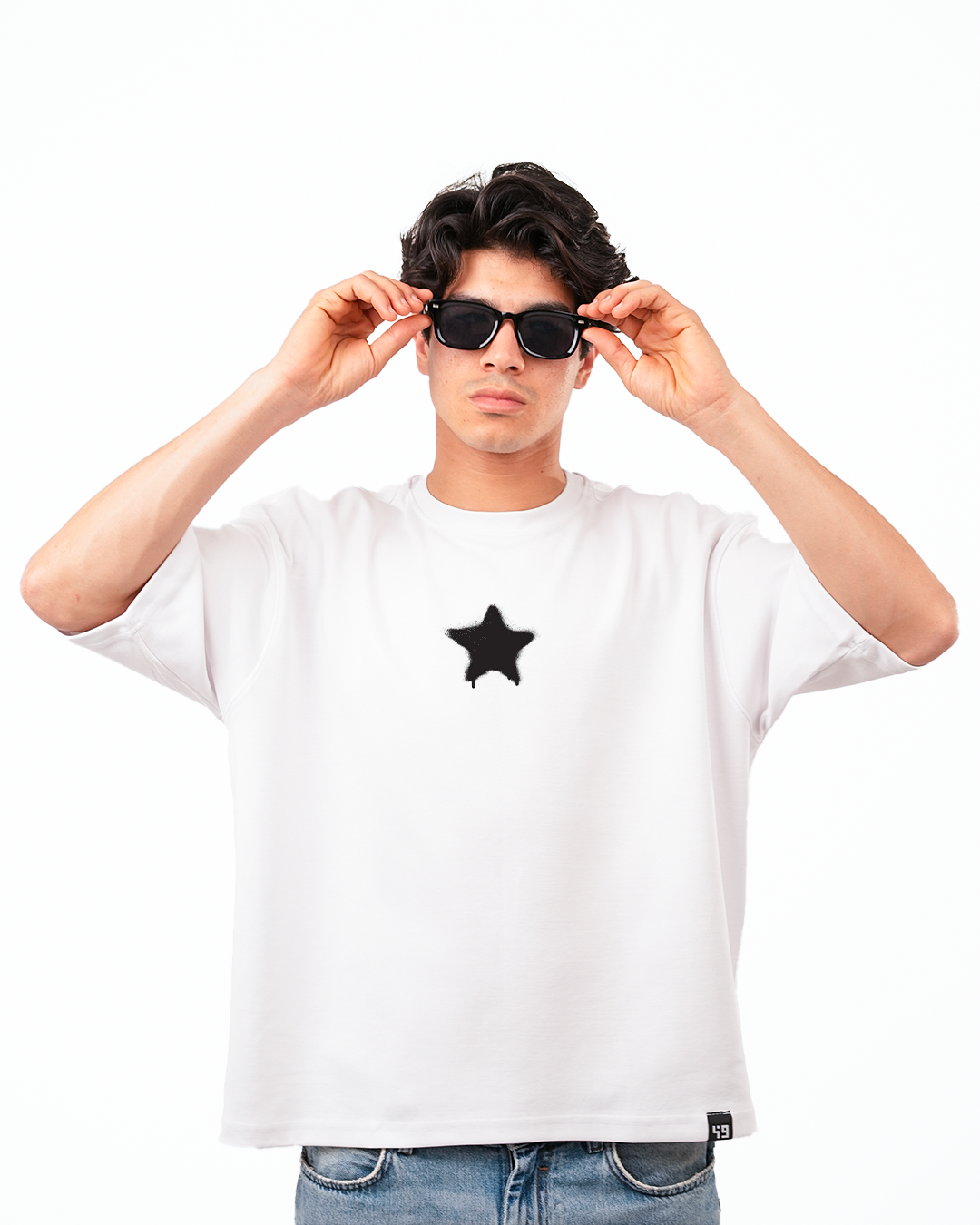 WABAR Printed Boxy T-Shirt – Star Motion (Royal Ivory)